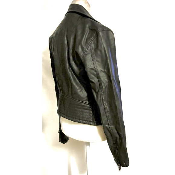Blank NYC metro chic Moto biker jacket black vegan leather like new - Small - Picture 4 of 12